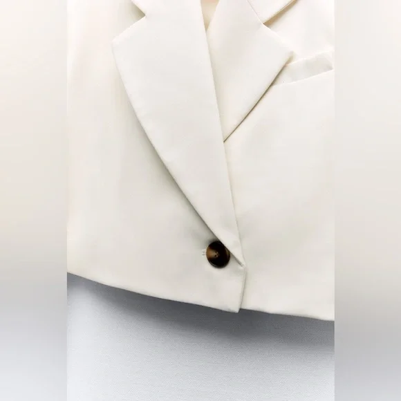 Zara blazer cropped double breasted oyster white - Picture 10 of 10